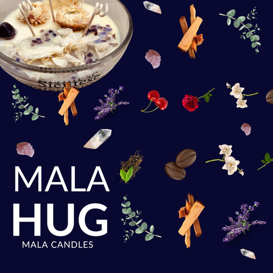 MALA HUG / AMALIA / EUKALYPTUS / (Personalisierte handgefertigte Aromakerze)